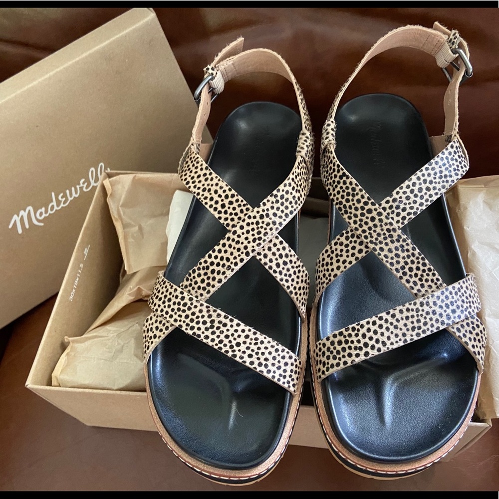 Madewell Aubrey Sandal in Spotted Calf Hair